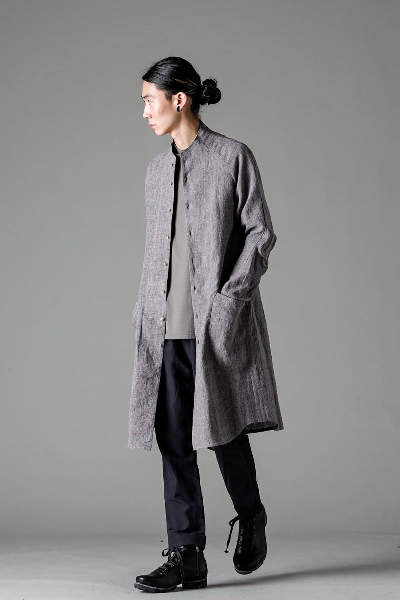 Long shirt  Ramie Vintage-Blue