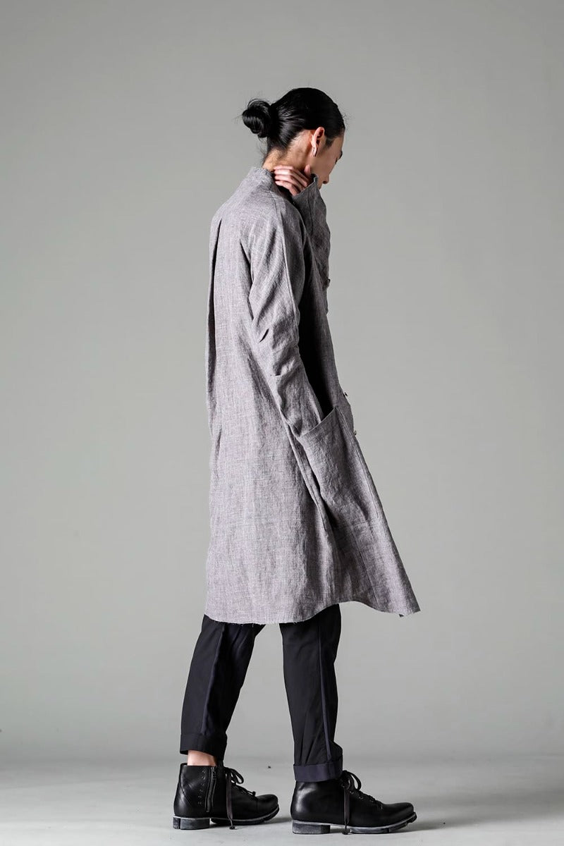 Long shirt  Ramie Vintage-Blue