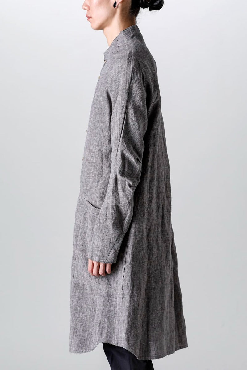 Long shirt  Ramie Vintage-Blue