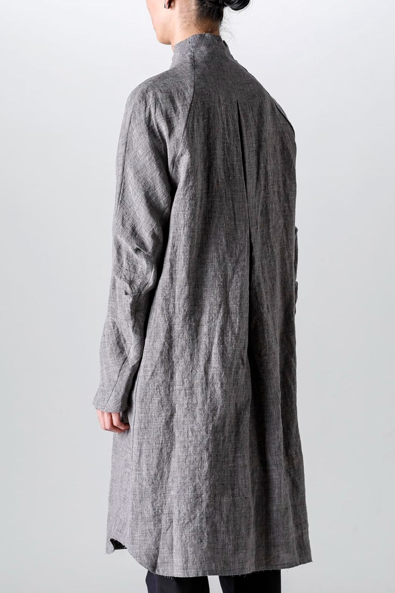 Long shirt  Ramie Vintage-Blue