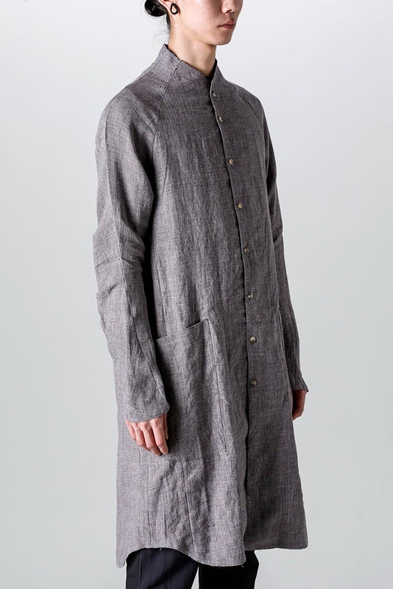 Long shirt  Ramie Vintage-Blue
