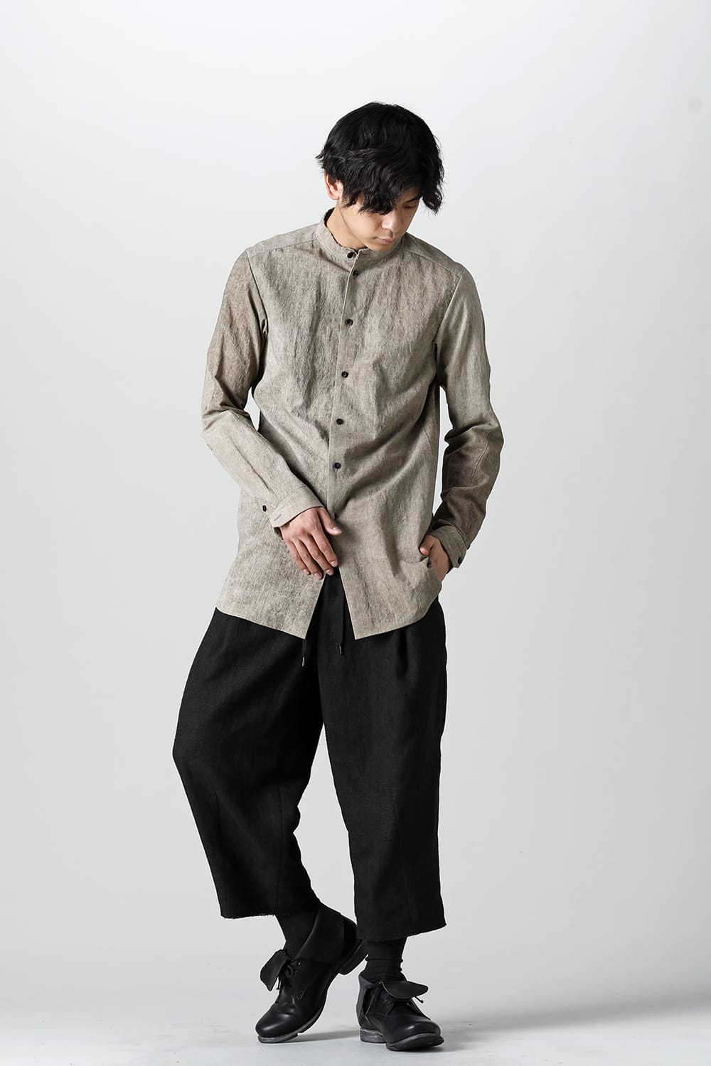 Shirt cotton / linen cold dyed