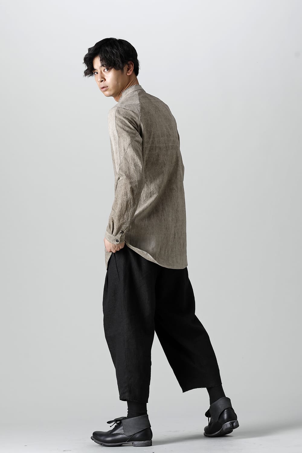 Shirt cotton / linen cold dyed