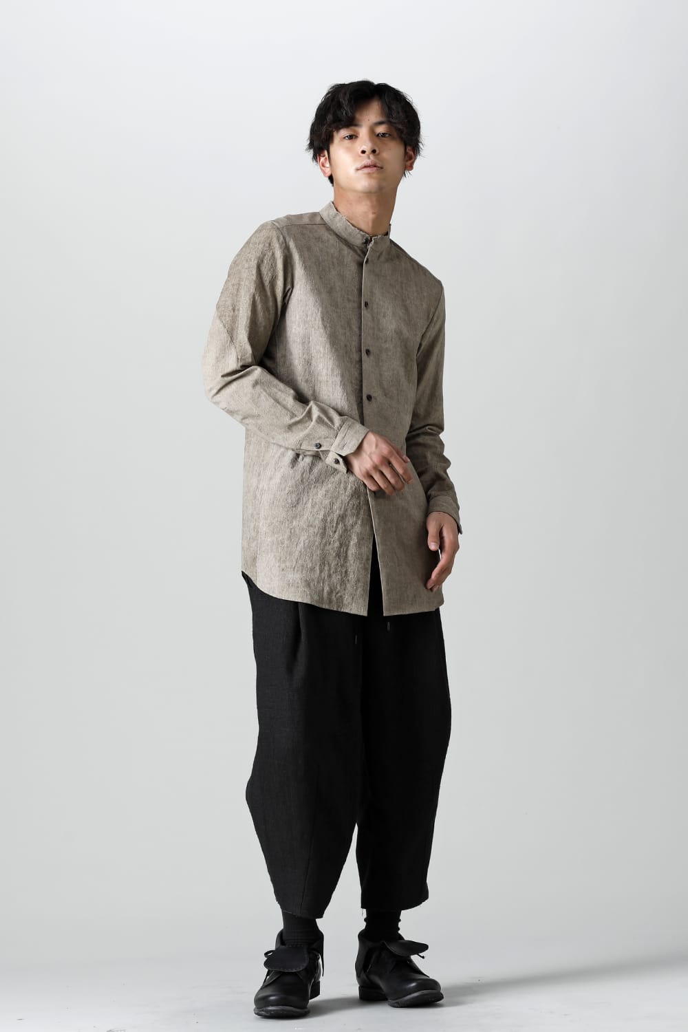 Shirt cotton / linen cold dyed
