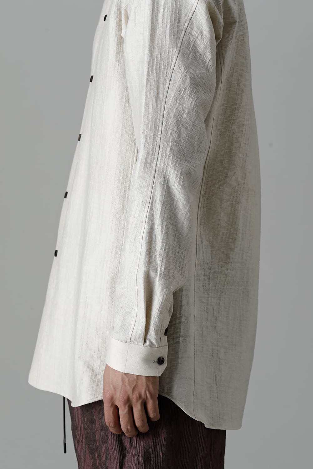 Shirt cotton / nylon Shadow jacquard  Ecru