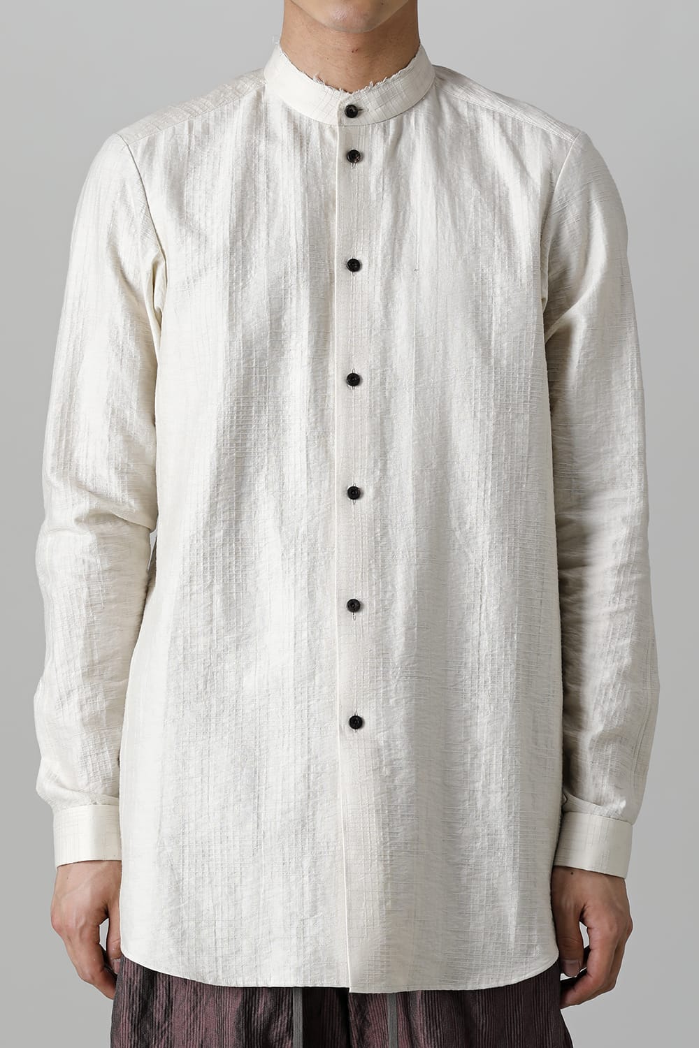 Shirt cotton / nylon Shadow jacquard  Ecru