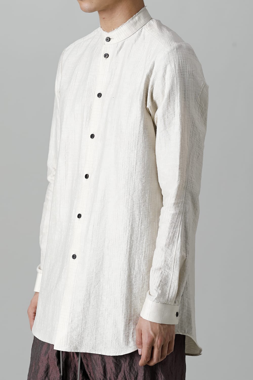 Shirt cotton / nylon Shadow jacquard  Ecru