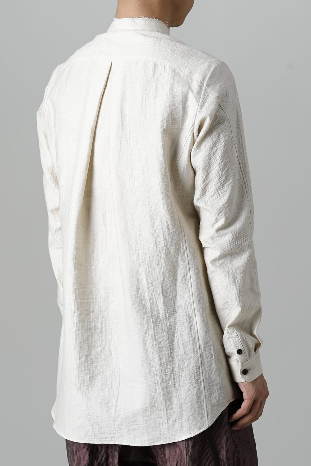 Shirt cotton / nylon Shadow jacquard  Ecru