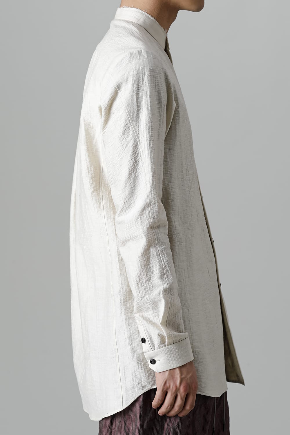 Shirt cotton / nylon Shadow jacquard  Ecru