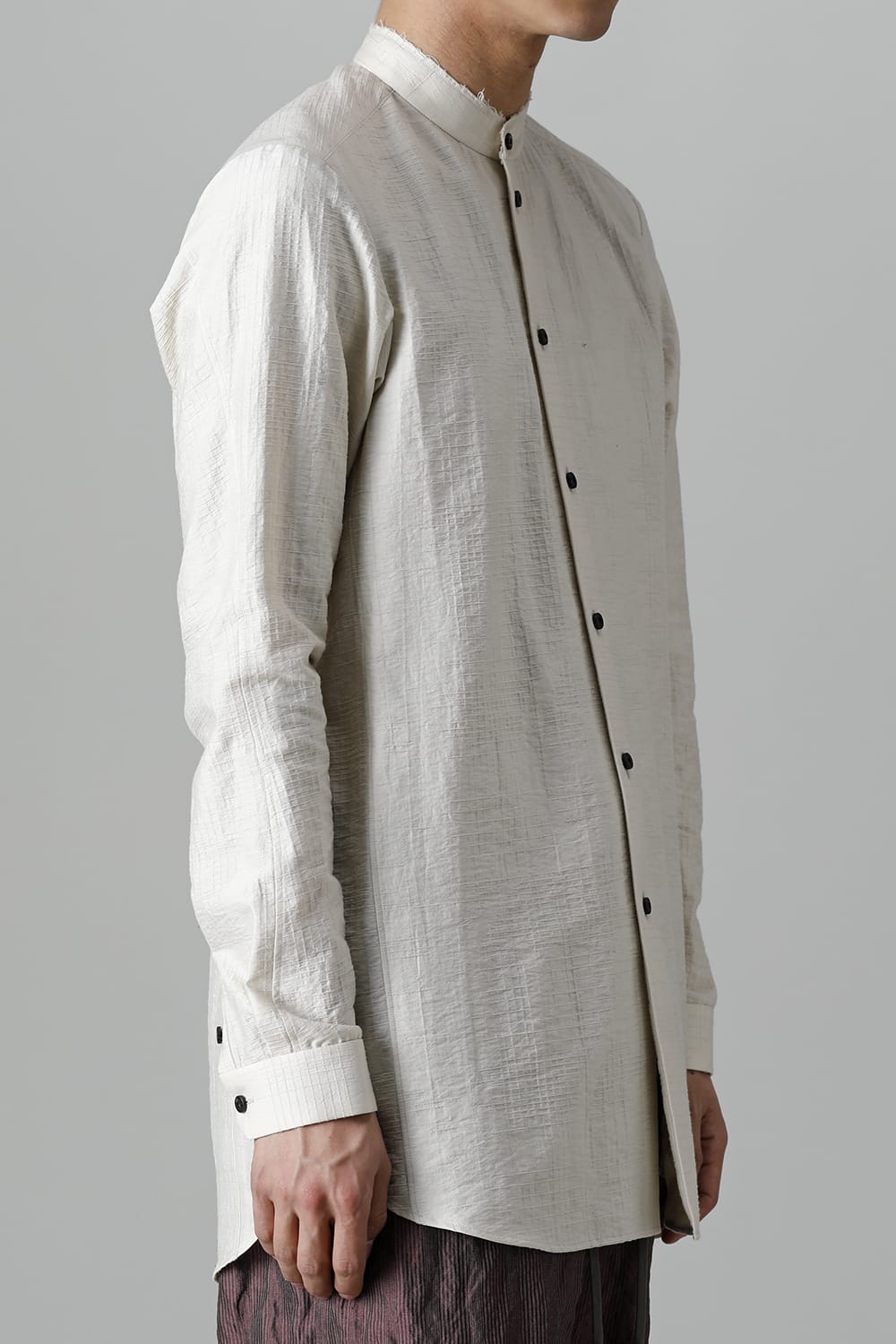 Shirt cotton / nylon Shadow jacquard  Ecru