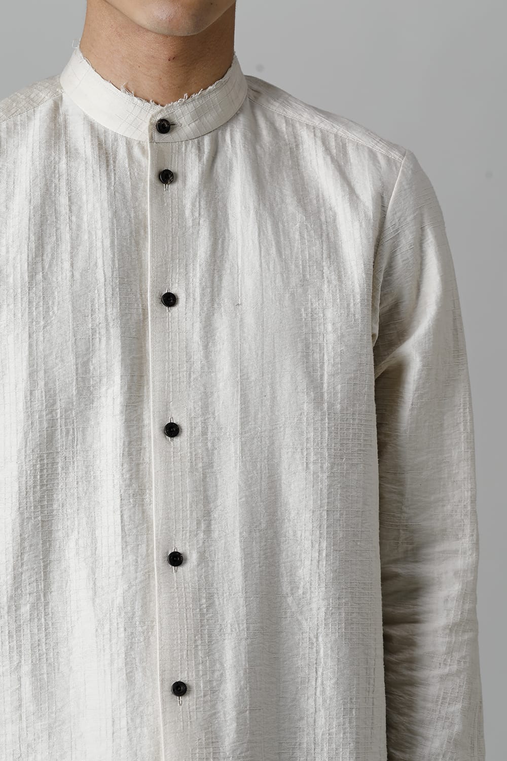 Shirt cotton / nylon Shadow jacquard  Ecru