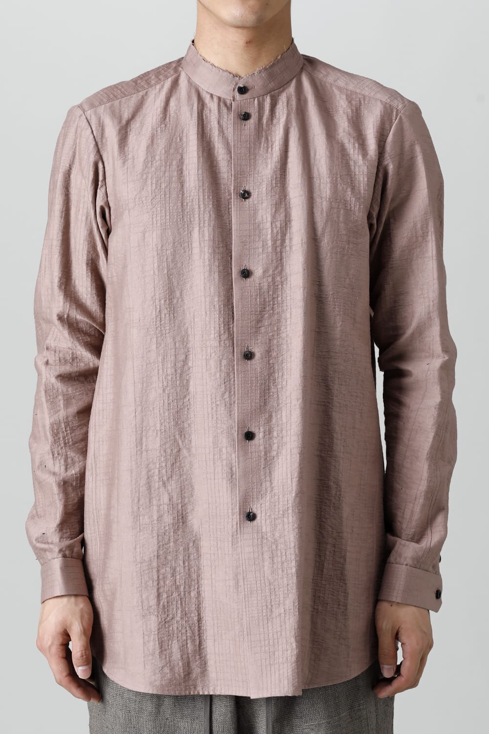 Shirt cotton / nylon Shadow jacquard  Pink Gray