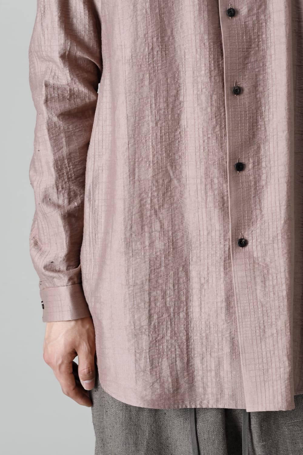 Shirt cotton / nylon Shadow jacquard  Pink Gray