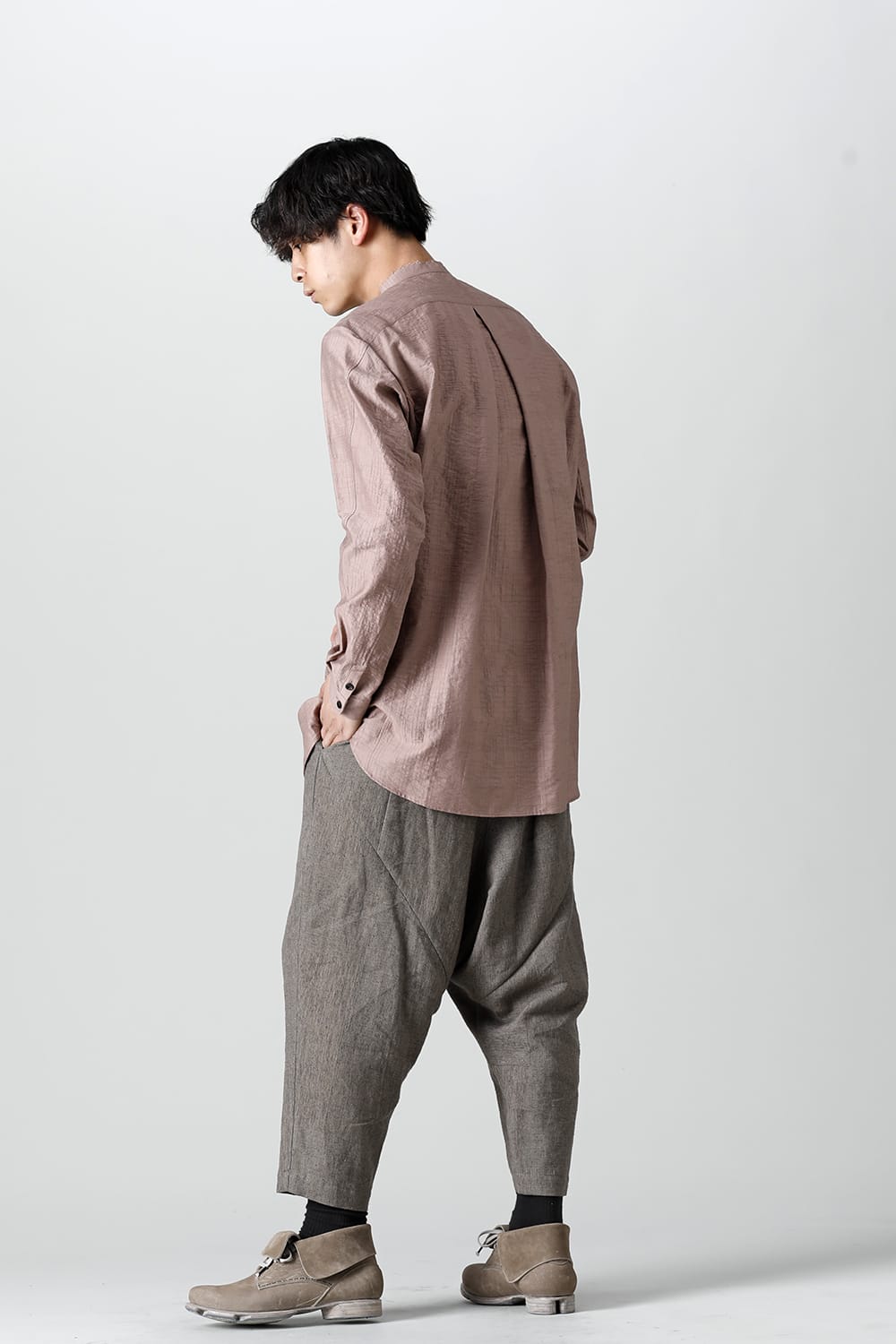 Shirt cotton / nylon Shadow jacquard  Pink Gray