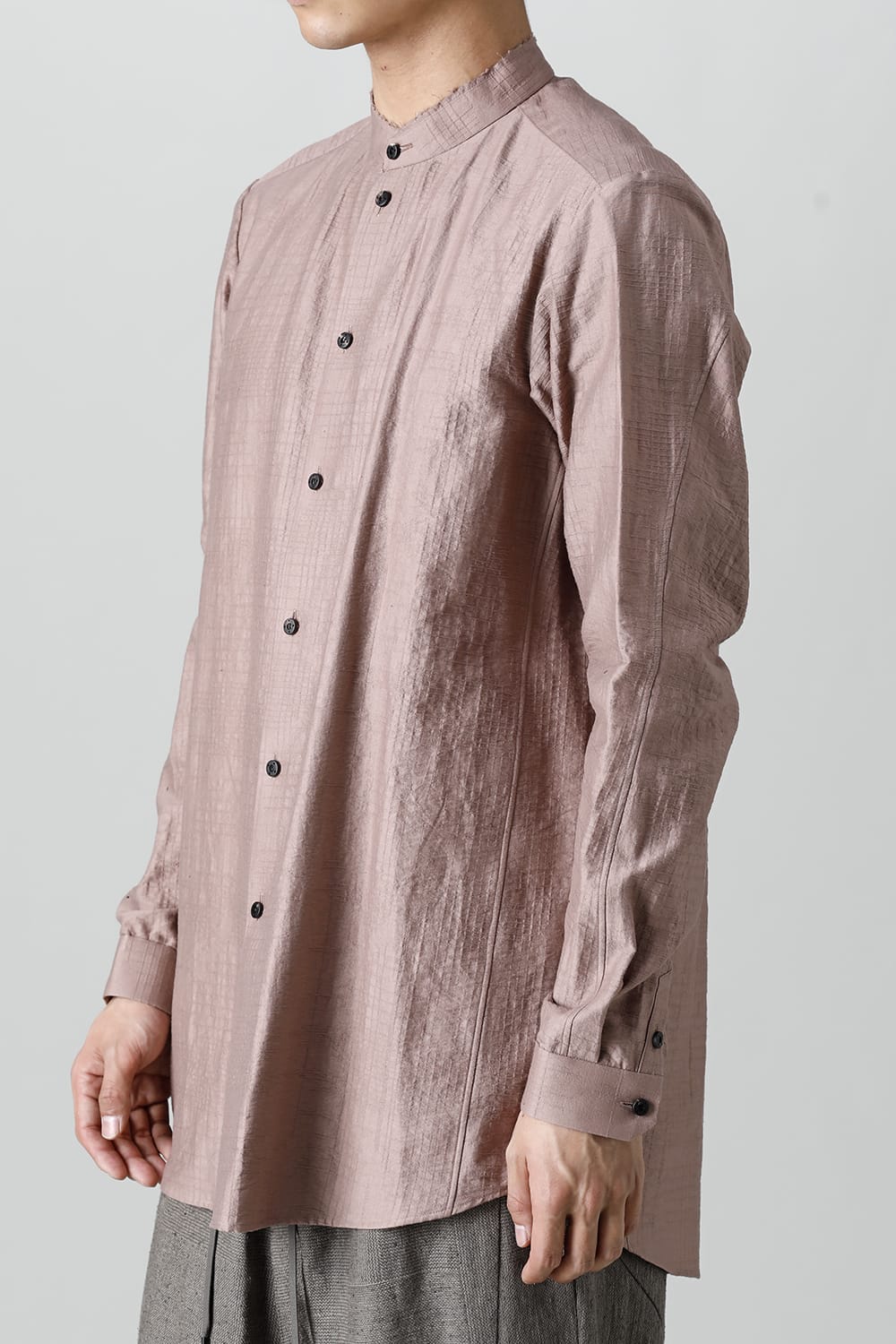 Shirt cotton / nylon Shadow jacquard  Pink Gray