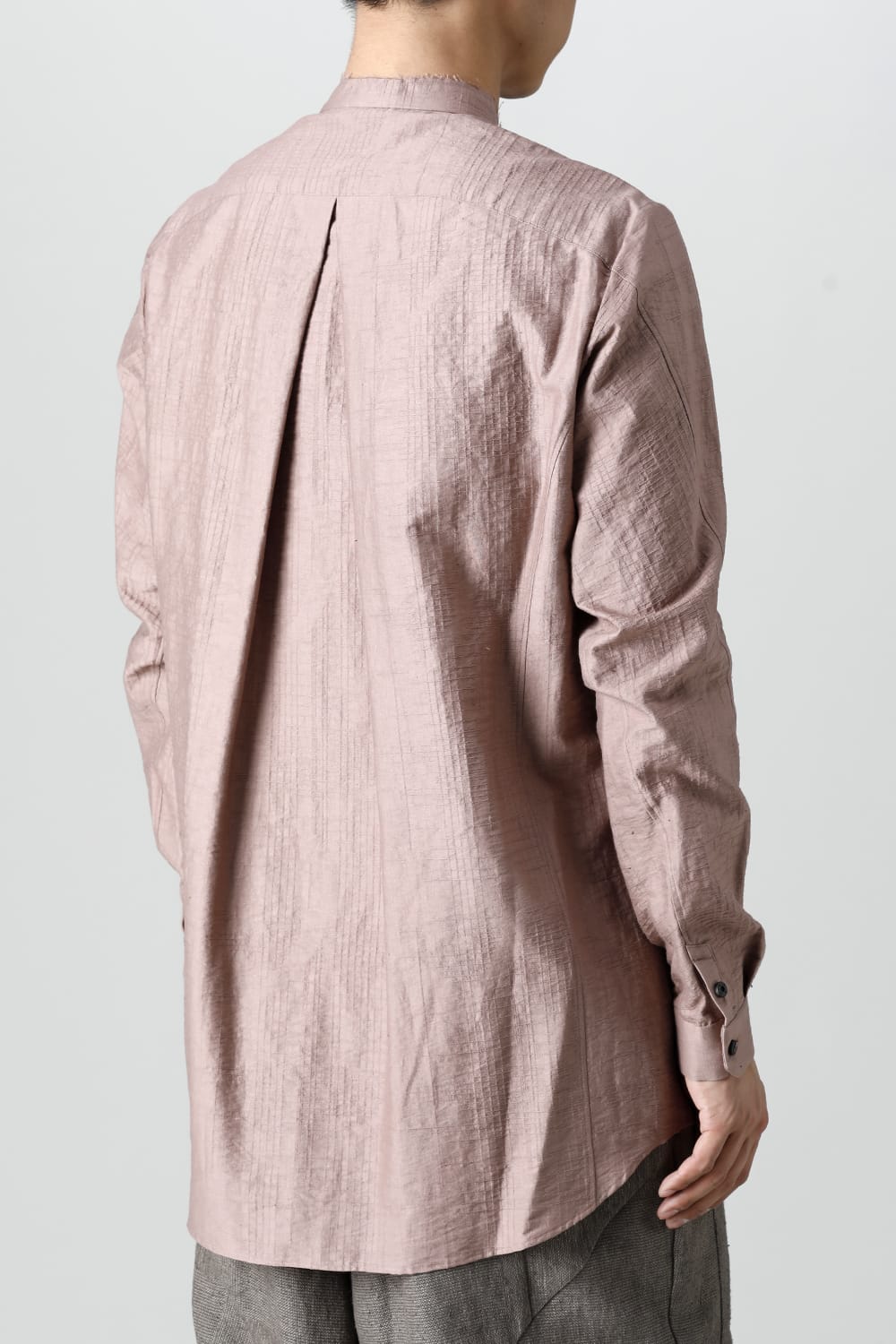 Shirt cotton / nylon Shadow jacquard  Pink Gray