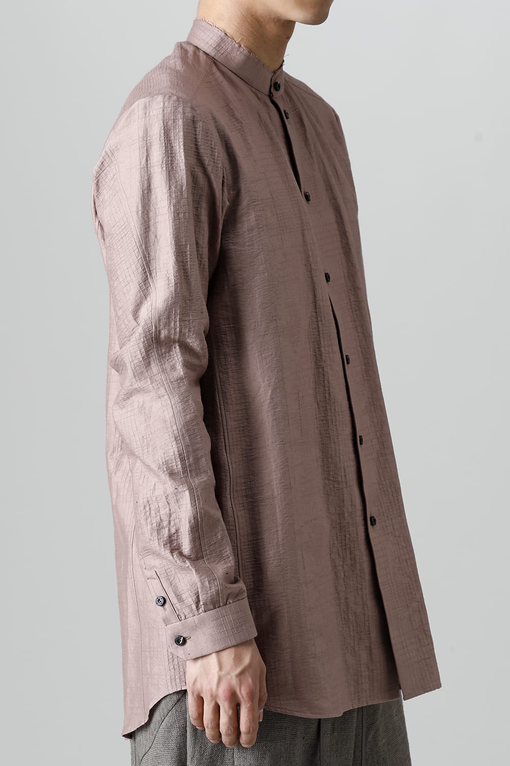 Shirt cotton / nylon Shadow jacquard  Pink Gray