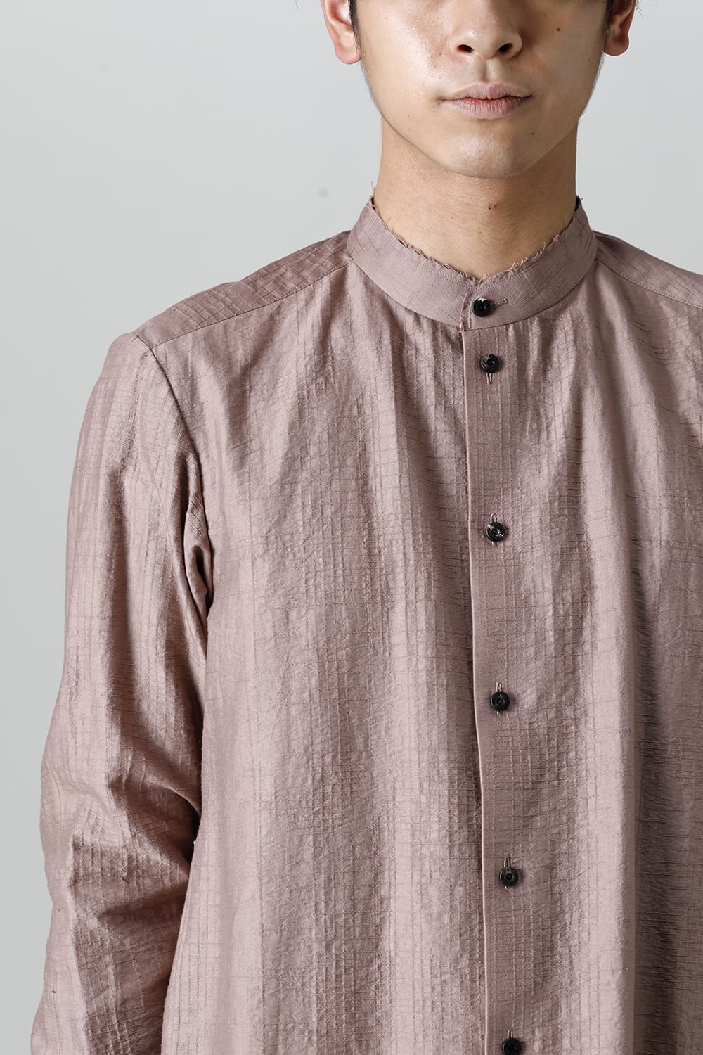 Shirt cotton / nylon Shadow jacquard  Pink Gray