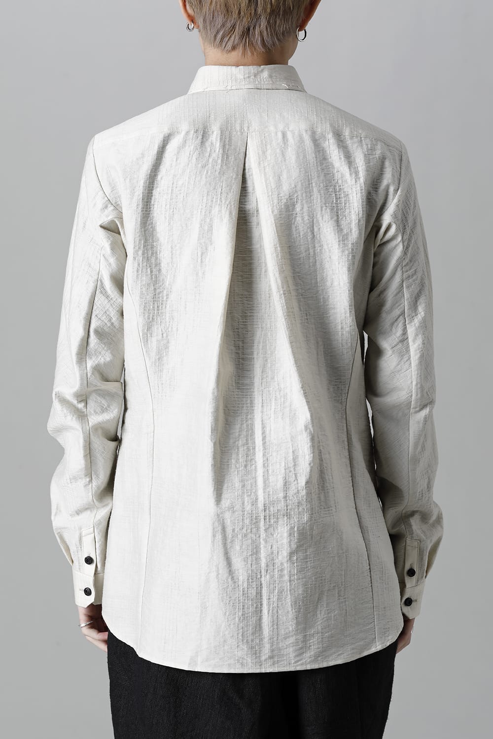 Shirt cotton / nylon Shadow jacquard  Ecru