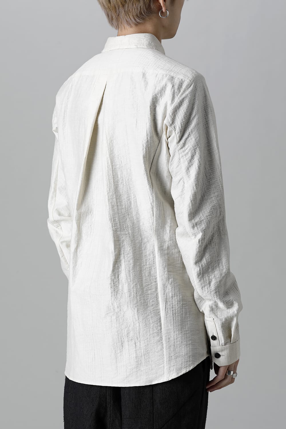 Shirt cotton / nylon Shadow jacquard  Ecru