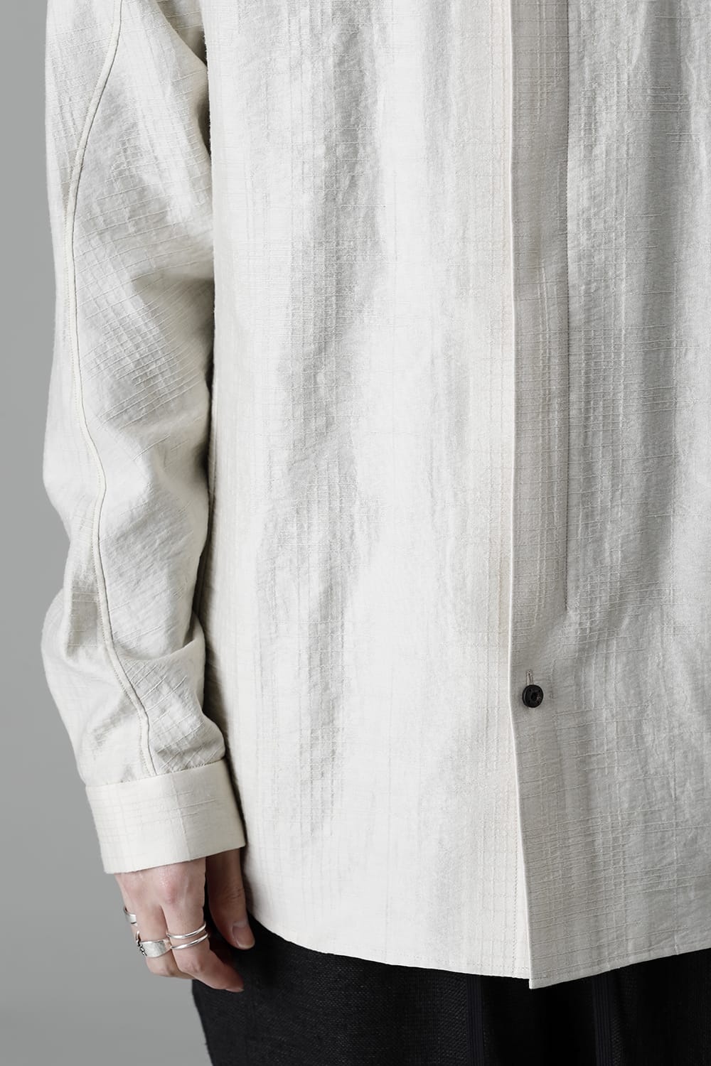 Shirt cotton / nylon Shadow jacquard  Ecru