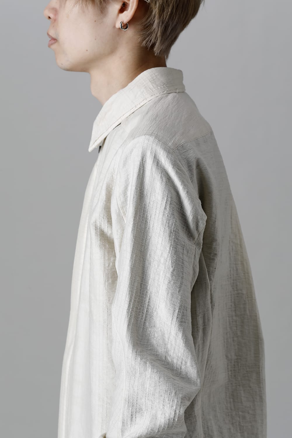 Shirt cotton / nylon Shadow jacquard  Ecru