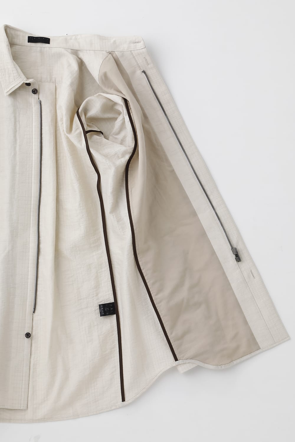 Shirt cotton / nylon Shadow jacquard  Ecru