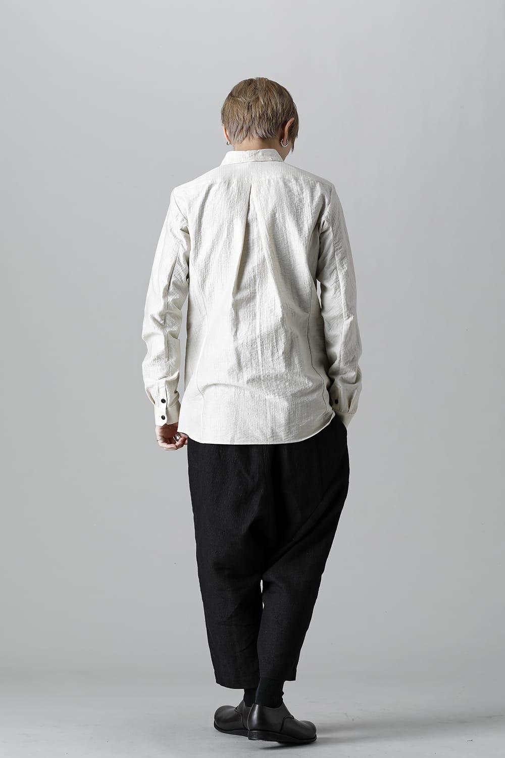 Shirt cotton / nylon Shadow jacquard  Ecru