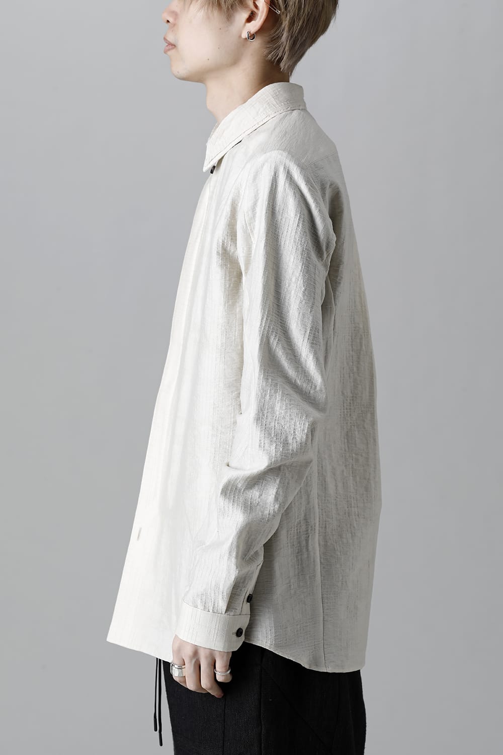 Shirt cotton / nylon Shadow jacquard  Ecru