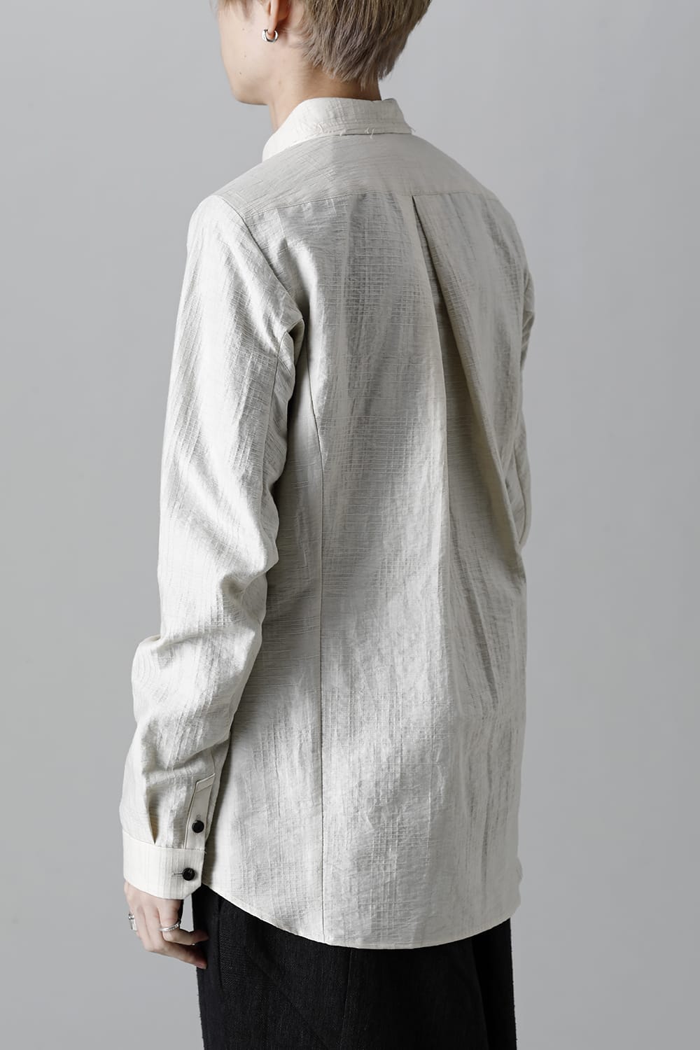 Shirt cotton / nylon Shadow jacquard  Ecru