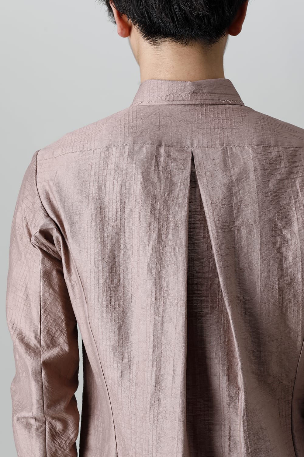 シャツ コットン/ナイロン シャドウジャカード  ピンクグレー