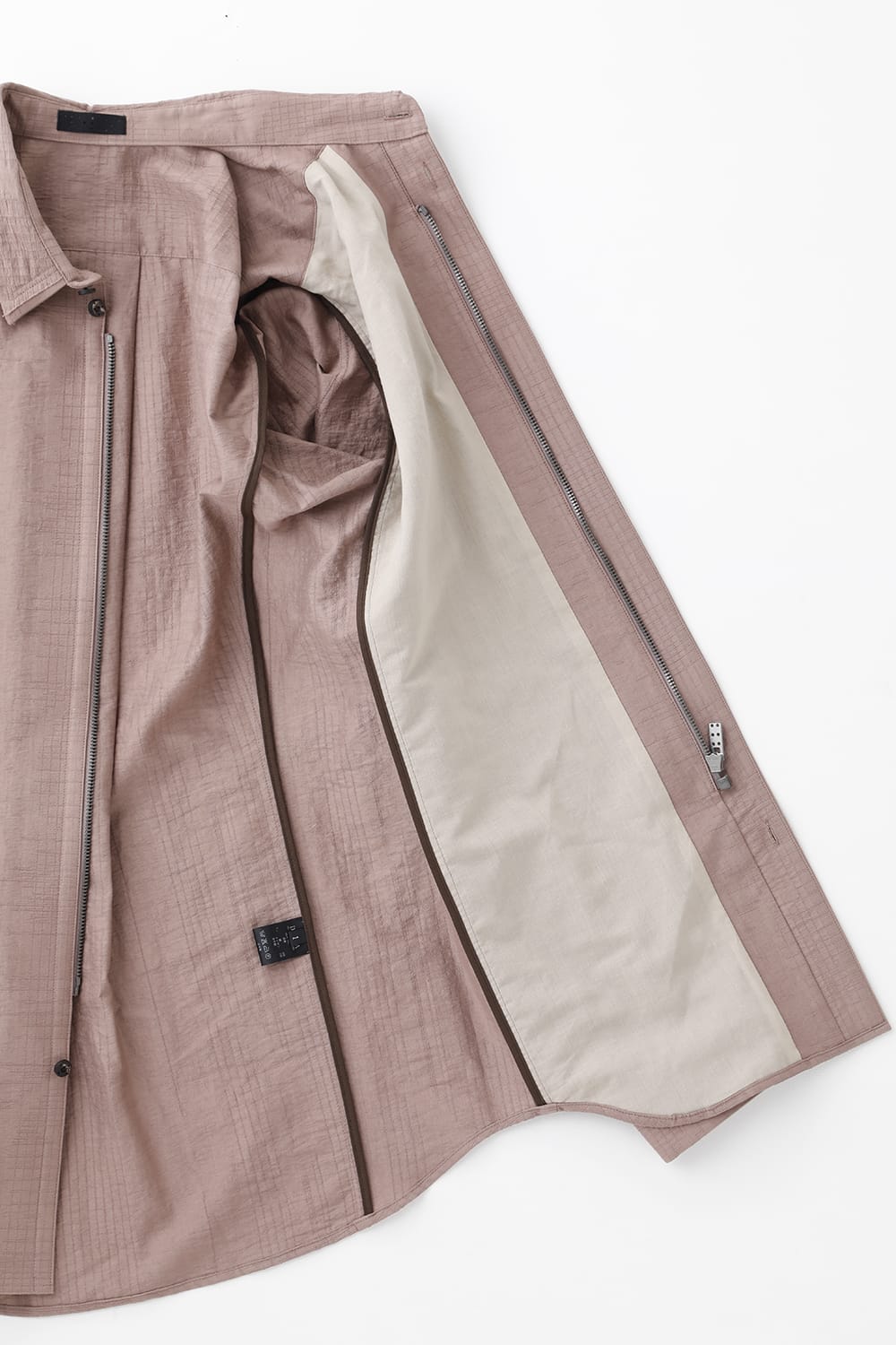 シャツ コットン/ナイロン シャドウジャカード  ピンクグレー