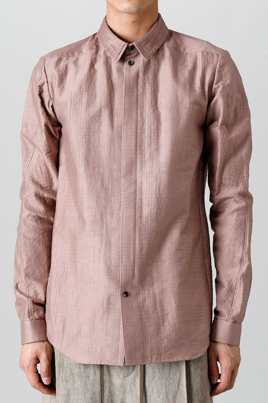 Shirt cotton / nylon Shadow jacquard  Pink Gray