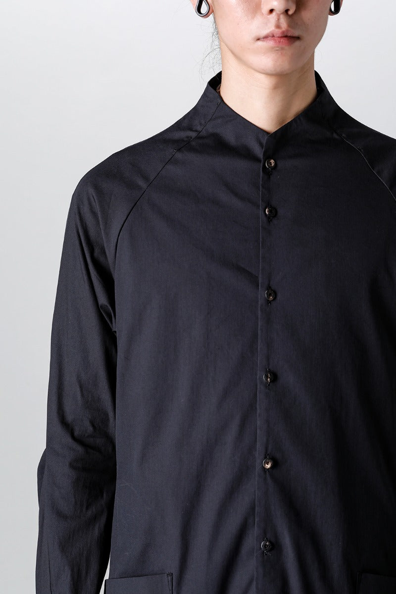 Long shirt stretch cotton Black