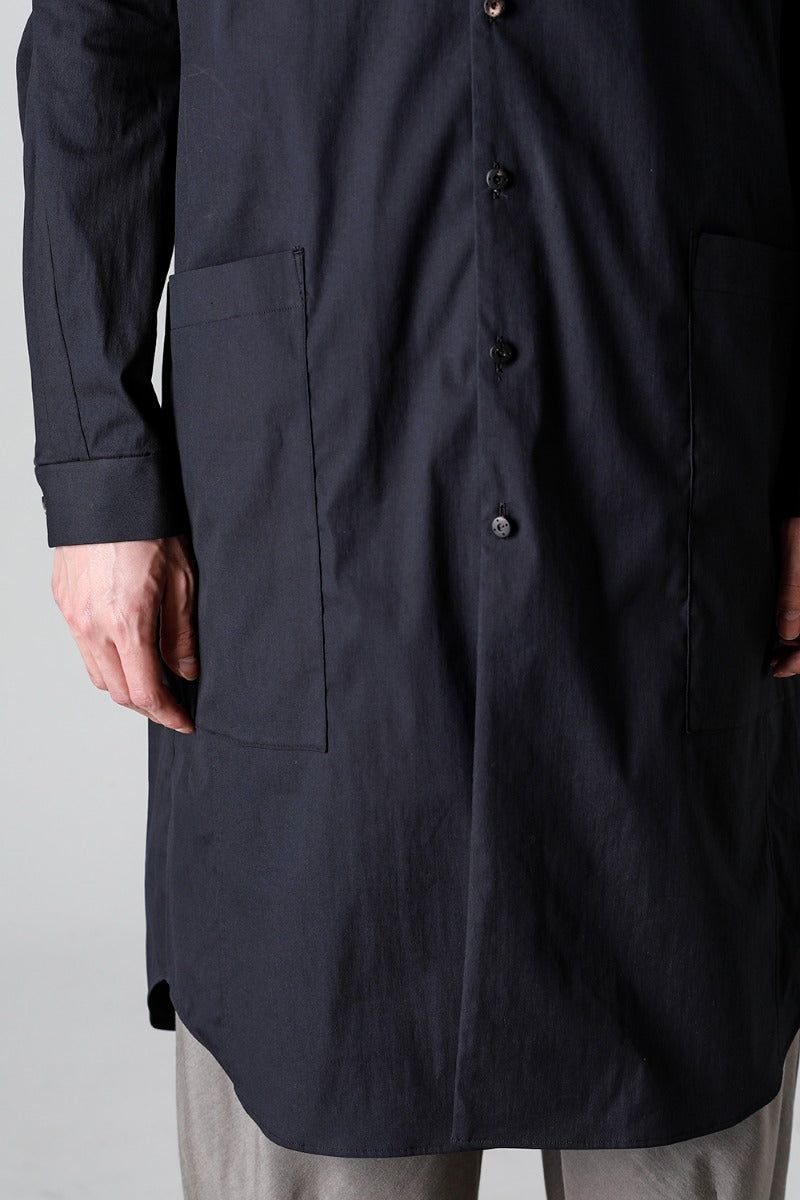 Long shirt stretch cotton Black