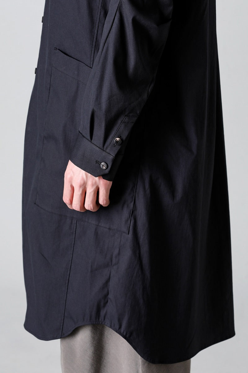 Long shirt stretch cotton Black