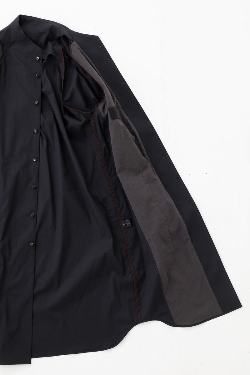 Long shirt stretch cotton Black