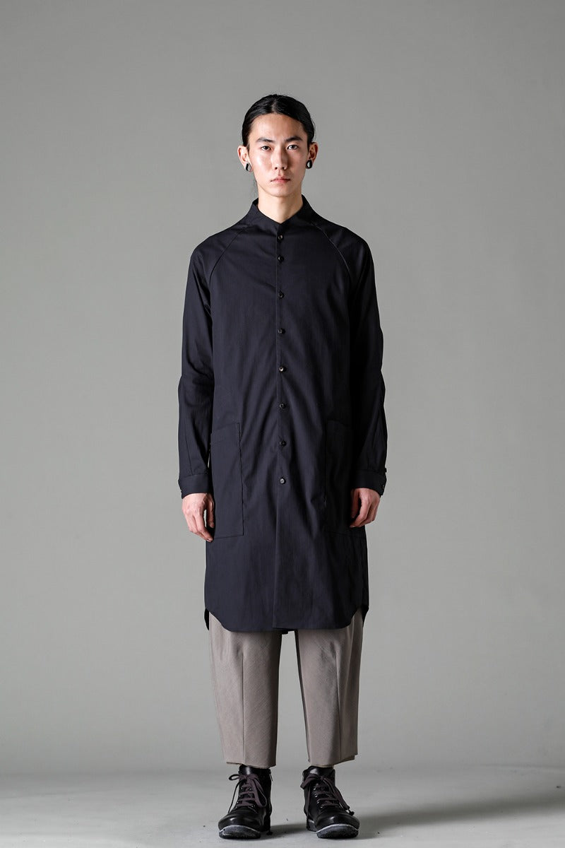 Long shirt stretch cotton Black