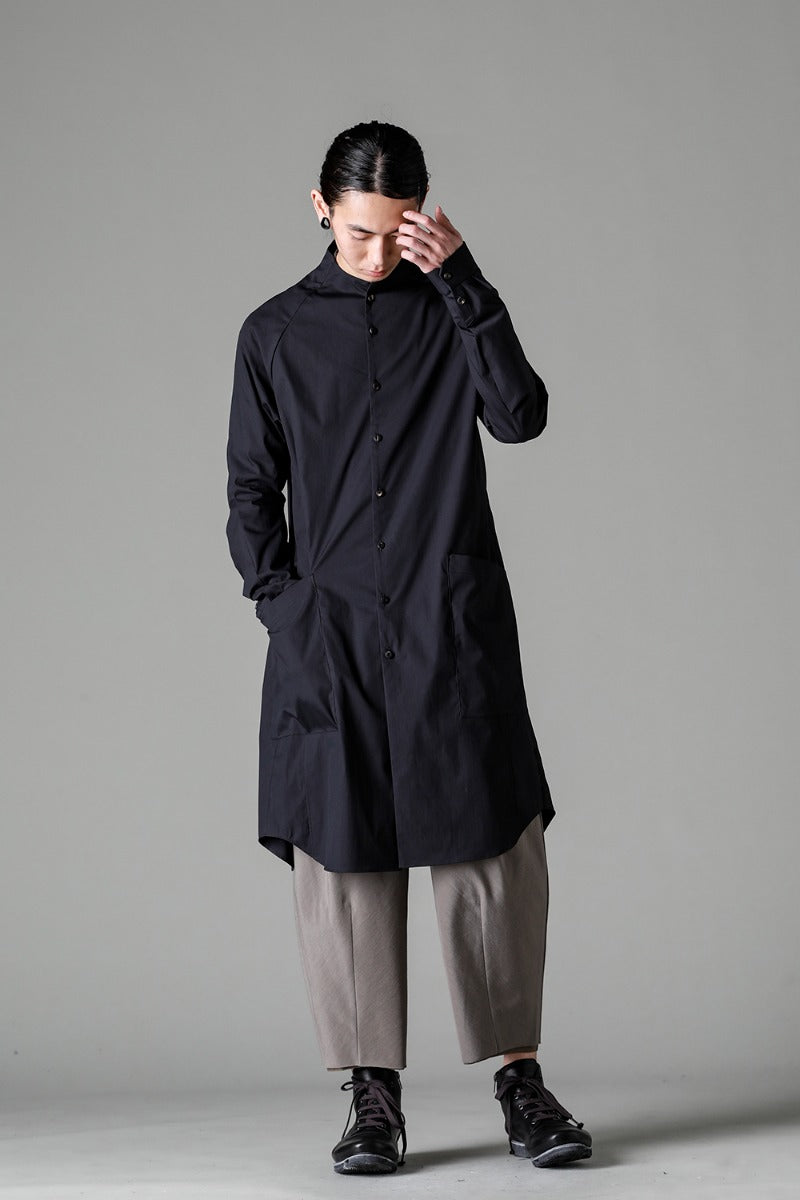 Long shirt stretch cotton Black