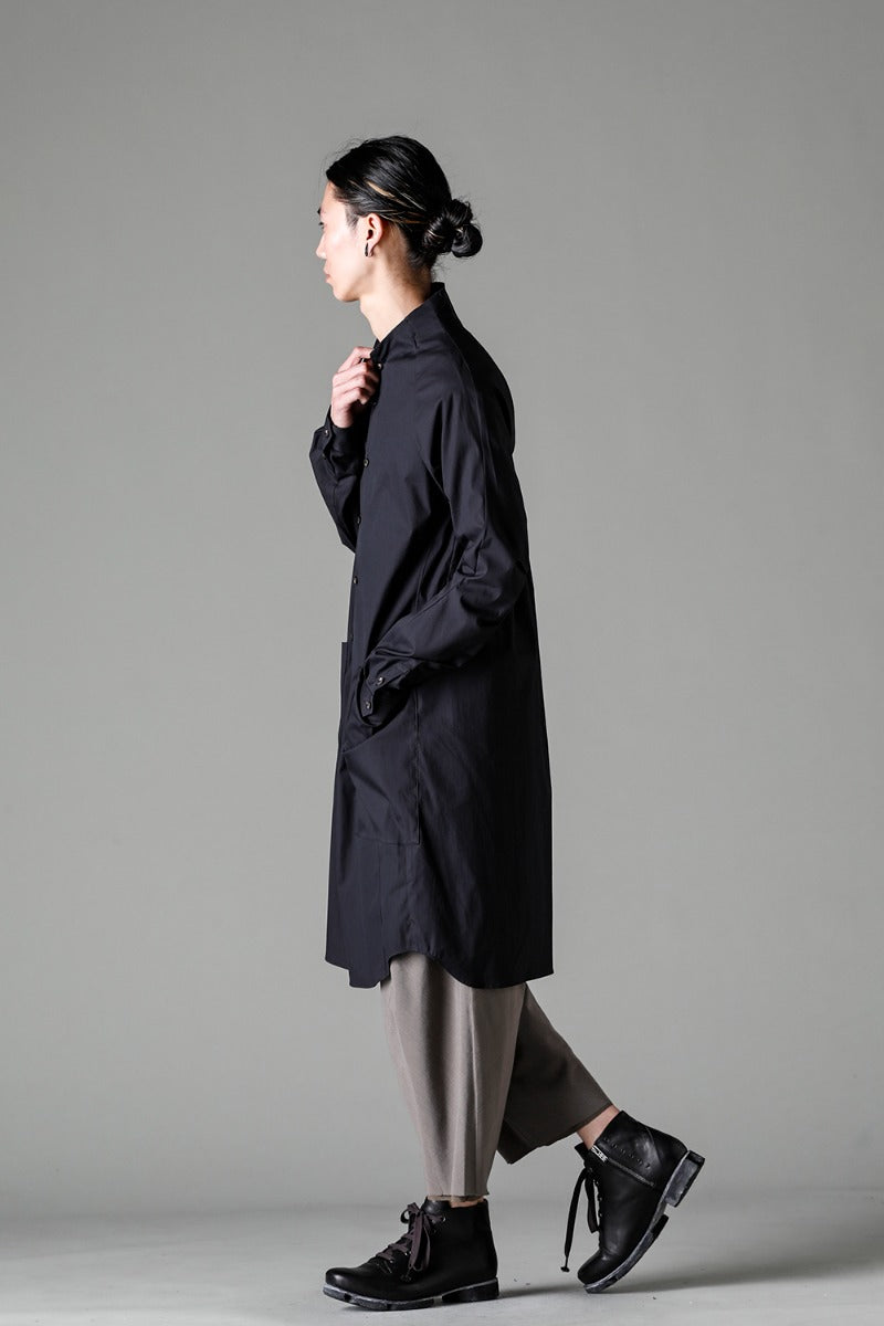 Long shirt stretch cotton Black