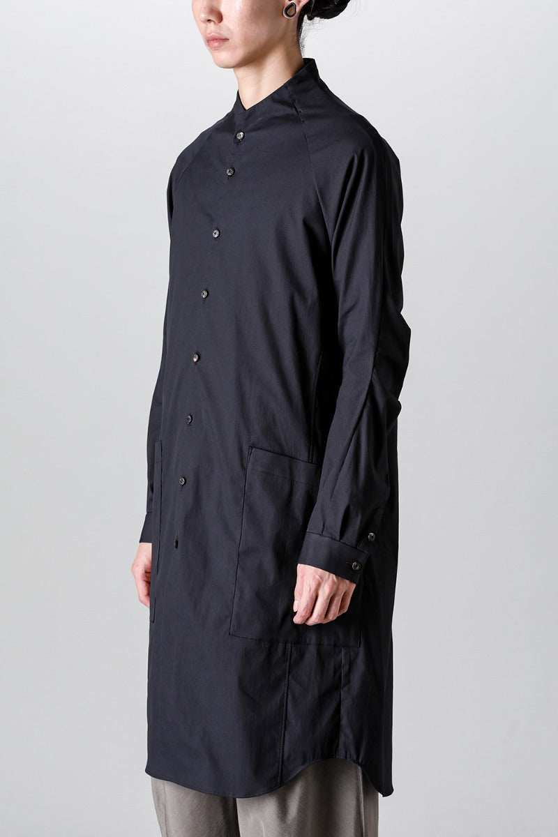 Long shirt stretch cotton Black
