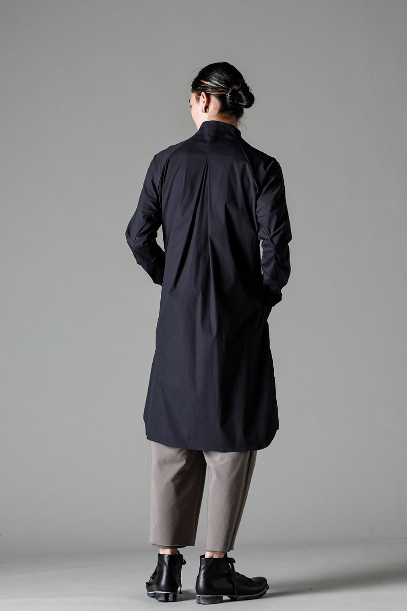Long shirt stretch cotton Black