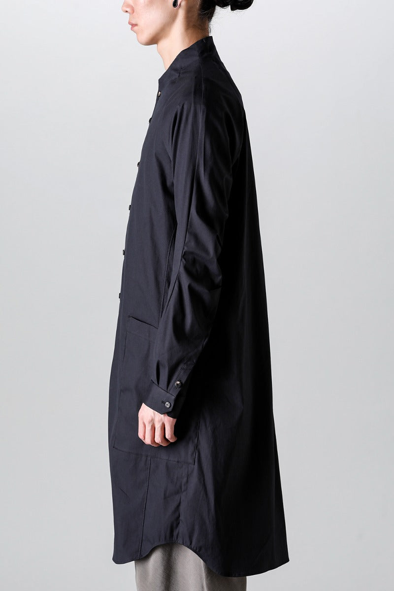 Long shirt stretch cotton Black