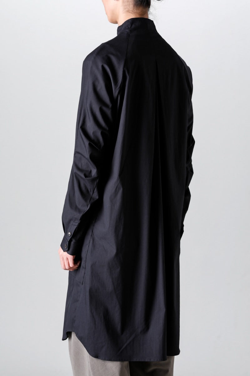 Long shirt stretch cotton Black