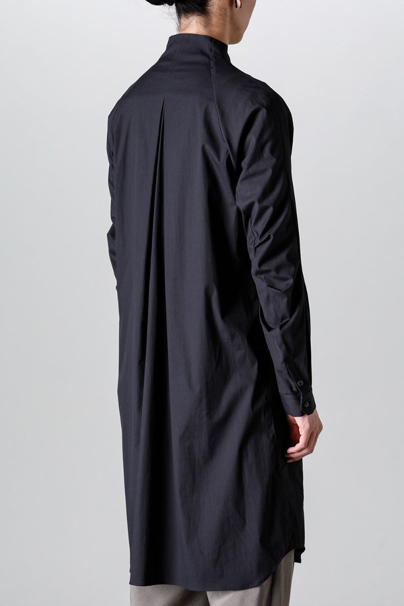 Long shirt stretch cotton Black