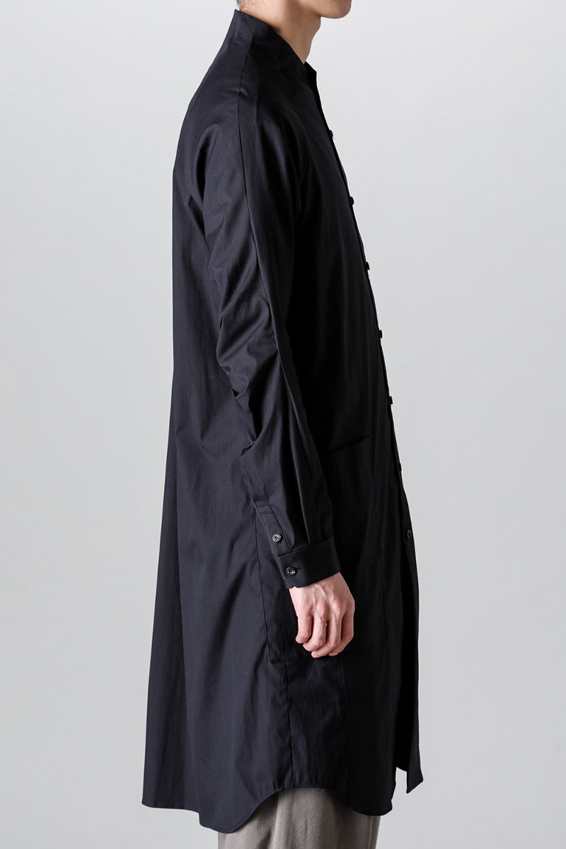 Long shirt stretch cotton Black