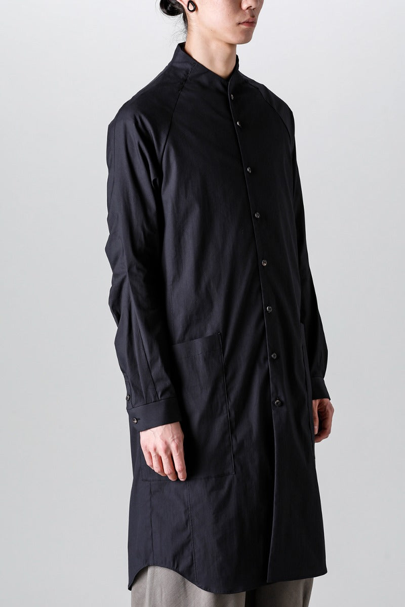 Long shirt stretch cotton Black