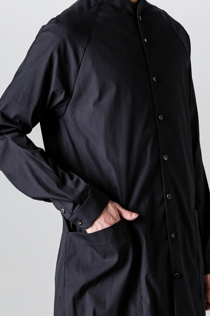 Long shirt stretch cotton Black