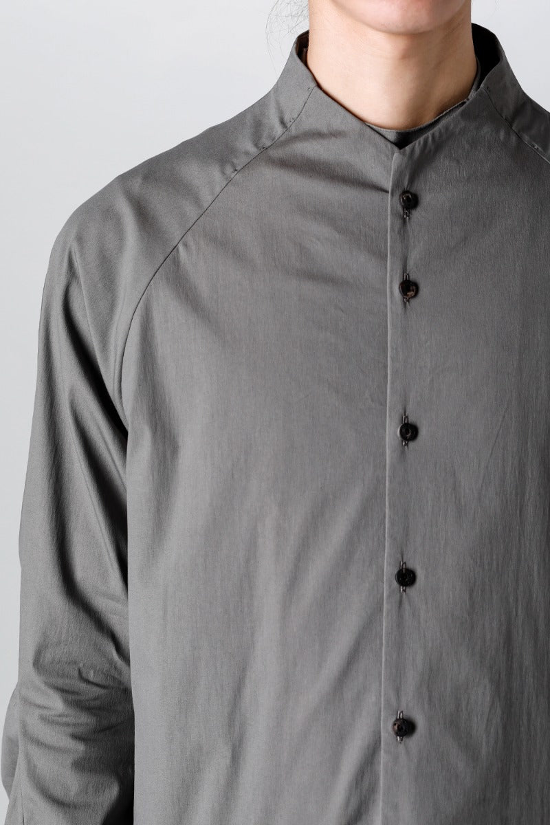 ロングシャツ ストレッチ コットン "マッドグレー”