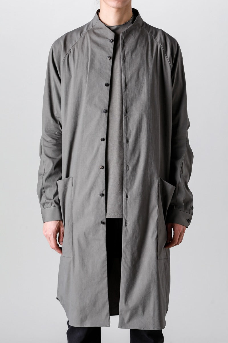 ロングシャツ ストレッチ コットン "マッドグレー”